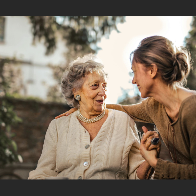 Elderly mother with adult daughter - estate planning